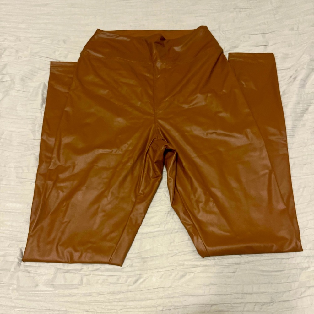 High waisted Faux soft leather leggings